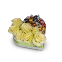 Box of flowers and chocolate